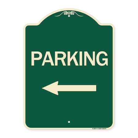 Signmission Parking With Left Arrow Heavy-Gauge Aluminum Architectural Sign, 24" x 18", G-1824-24624 A-DES-G-1824-24624